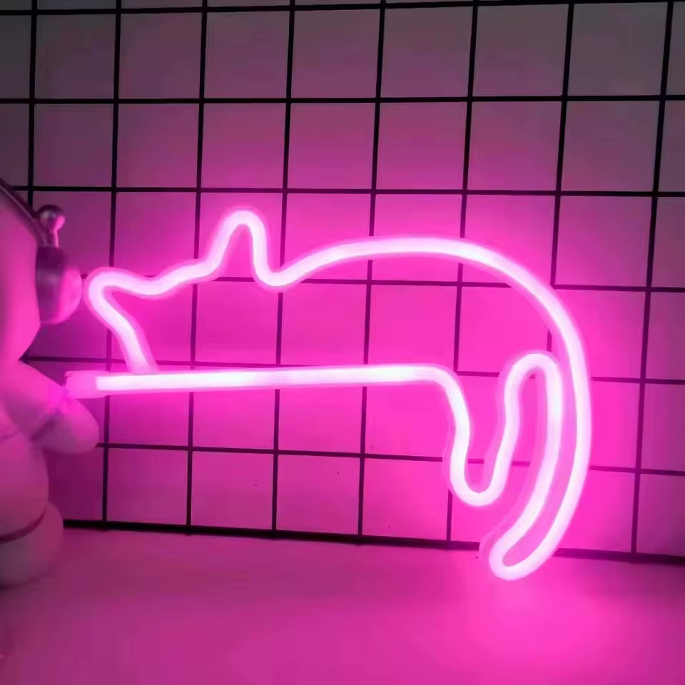 Cat Neon Light LED Wall Decoration