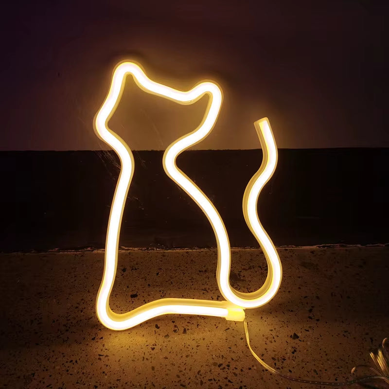 Cat Neon Light LED Wall Decoration