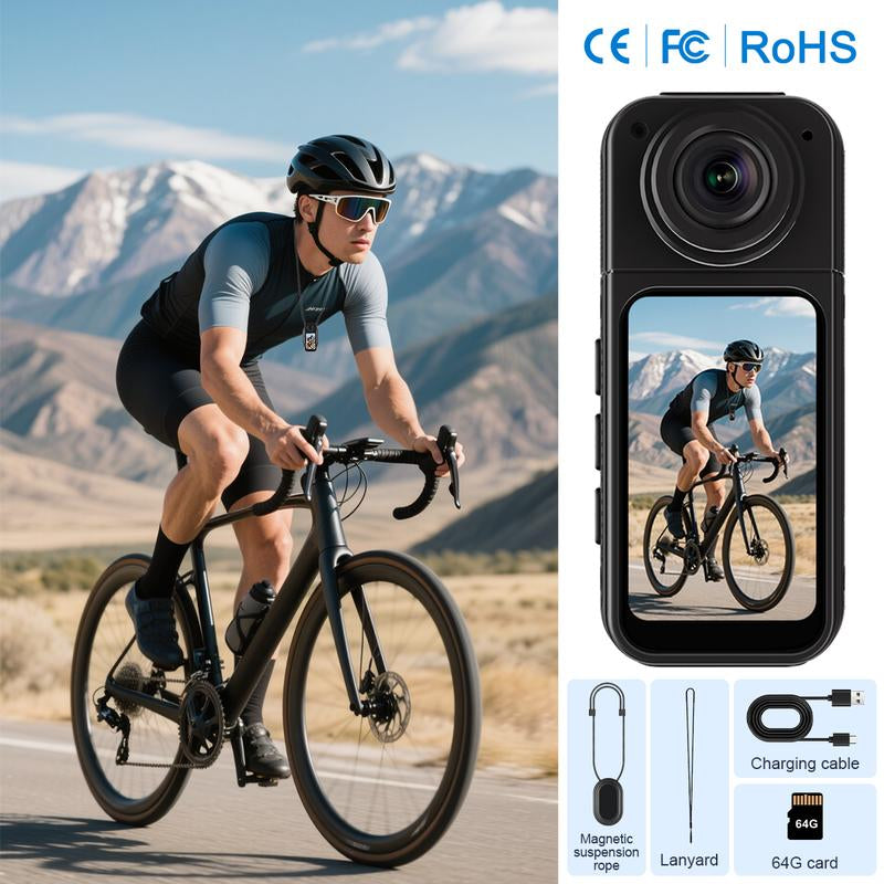 Flycloud One 4K Mini Camera for Waterproof, Anti-Shake, 3-4 Hours of Battery Life, Suitable for Pet, Travel, Adventure, and Meeting and Daily Recording