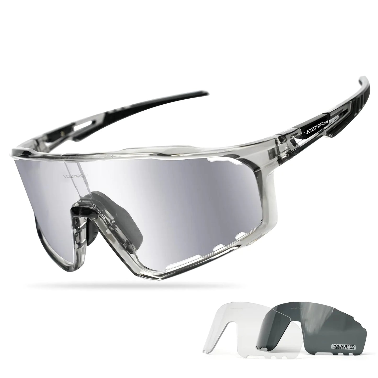 VOZAPOW Polarized Cycling Glasses for Men Women UV Protection TR90 Frame Sports Sunglasses for MTB Riding Running Fishing Baseball