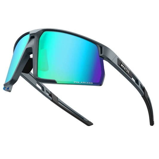 OutdoorMaster Hawkview Polarized Cycling Sunglass TR90 Sunglasses for Adults Women Men Running Baseball MTB Bike，Revo Green