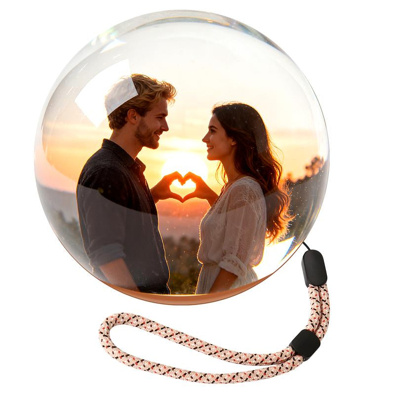 2.7" Crystal Ball Digital Photo Album Electronic Ball– DIY Video Display Sphere – Customizable Gift with Electronic Screen – Great for Couples, Pets, Memories