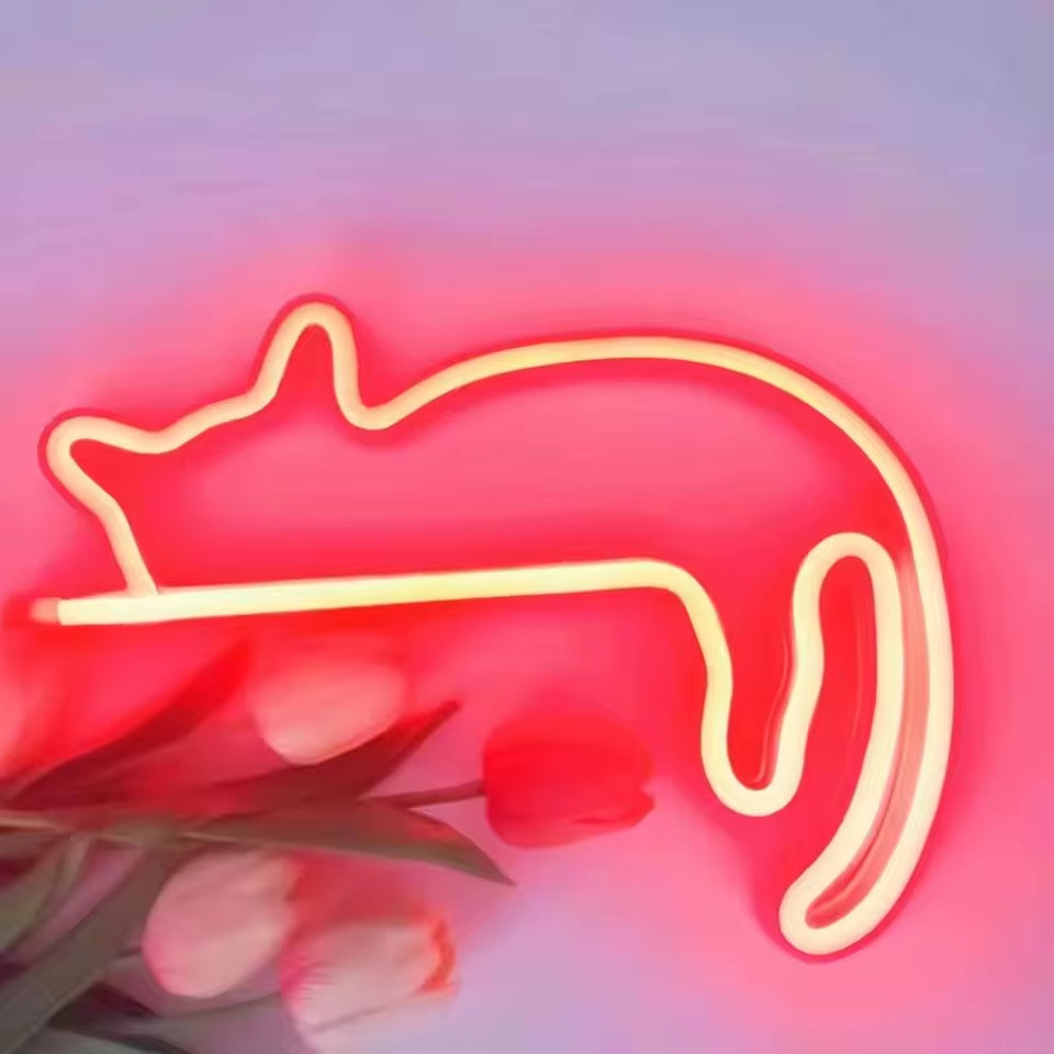 Cat Neon Light LED Wall Decoration
