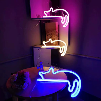Cat Neon Light LED Wall Decoration