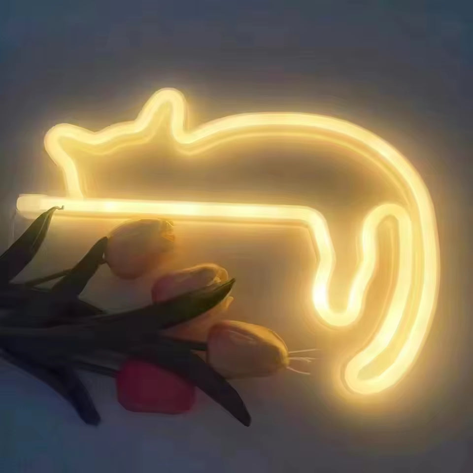 Cat Neon Light LED Wall Decoration