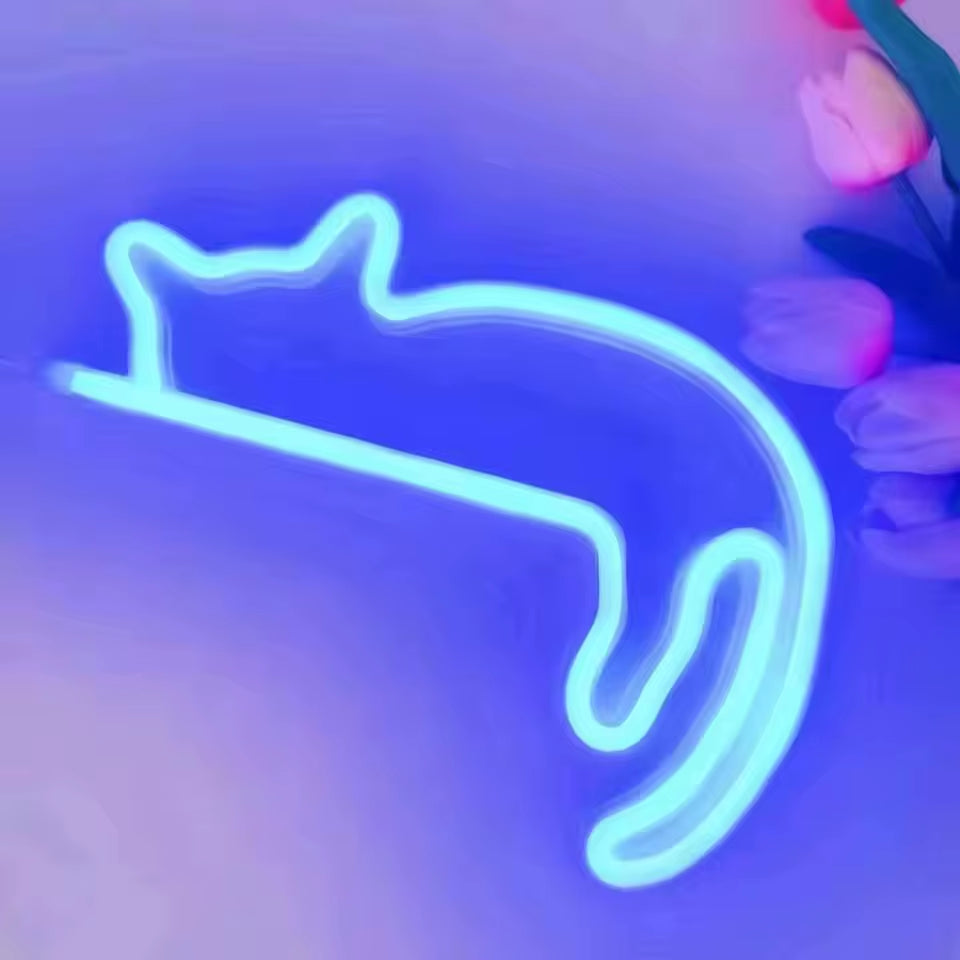 Cat Neon Light LED Wall Decoration